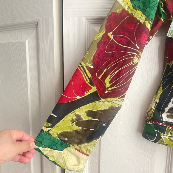 Chico's women's multicolor Jacket Tropical Jungle Size 0.  #204 - Picture 4 of 10